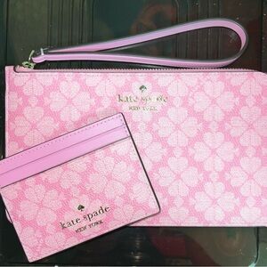 Kate Spade Pink Floral Pouch and Cardholder